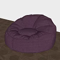 Comfortable Purple Bean Bag Chair Soft Fabric Cozy Seating For Living Room