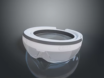 Modern White VR Headset With Sleek Design For Virtual Reality Experience 3d model