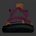 Comfortable Purple Orange Strap Sandals With Black Non Slip Sole Design