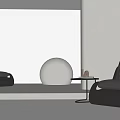 Modern Leather Single Sofa In Minimalist Living Space With Side Table And Decorative Ball