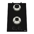 Black Two Burner Kitchen Gas Stove With Control Knobs And Modern Design