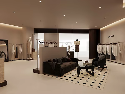 Qui Ji Clothing Store Qui Feng Women's Clothing Store Clothing Store Rest Waiting Area Clothing Store Display Area Island Platform Clothing Store Model Dummy Shoes Women's Bag Clothes 3d model