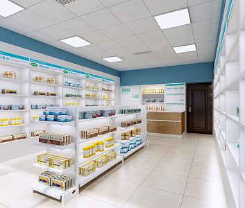 Modern Pharmacy College Simple and Neat Pharmacy 3d model