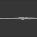 Silver Metallic Rifle With Long Barrel On Shiny Reflective Dark Background 3d model
