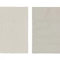 White Wall Decor Featuring Relief Text Patterns And Abstract Sculptural Design