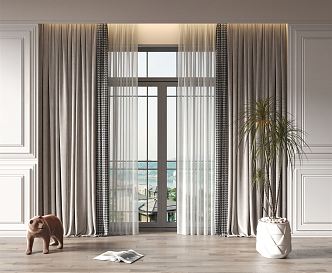 Modern Curtains 3d model