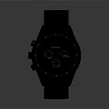 Black Wrist Watch With Stainless Steel Metal Band Stylish Chronograph Dial Modern Sleek Design