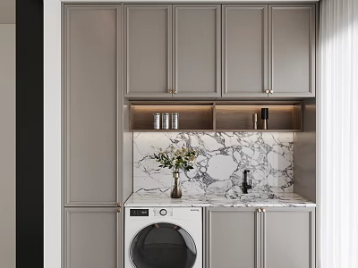 Washing Machine Laundry Cabinet Balcony Cabinet 3d model
