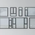 Modern Black Framed Casement Windows In Various Sizes For Home Design 3d model