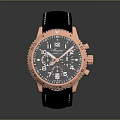 Stylish Rose Gold Watch With Black Leather Strap And Transparent Case Back