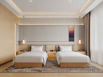 Modern Guest Room Standard 3d model