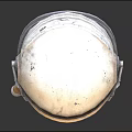 Vintage Weathered Diving Helmet With Brass Faceplate And Metal Details On Reflective Black Surface