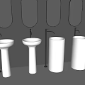 Modern Column Basin Wash Basin Floor Basin Faucet Wash Basin Vertical Basin Wash Basin 3d model