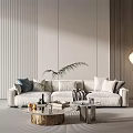 Modern sofa coffee table combination 3d model