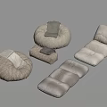 Soft Beige Plush Bean Bags And Floor Cushions For Home Relaxation