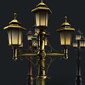 Retro Street Light Steampunk Street Light 3d model