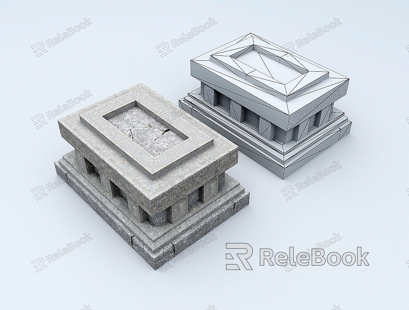 Pillar Stone Pillar Foundation Cornerstone model