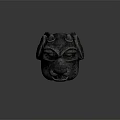 Mythical Animal Lying Stone Sculpture With Intricate Carving Patterns And Ancient Style