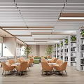 Modern Library Reading Area 3d model