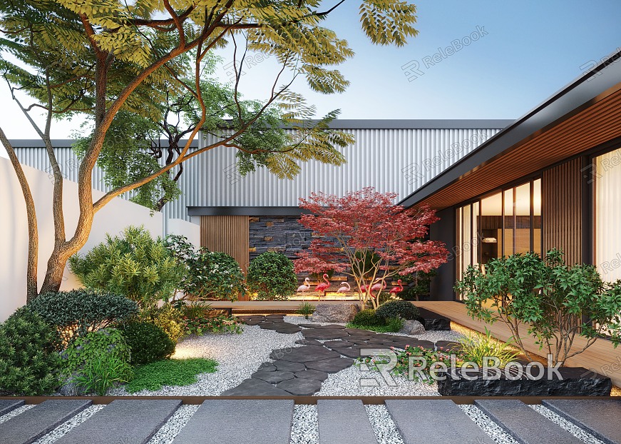 Modern Courtyard Home Courtyard Villa Courtyard Courtyard Landscape Leisure Courtyard Garden Landscape Plants model