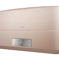 Sleek Golden Water Heater With Digital Display Panel And Temperature Control