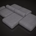 Modern Gray Sectional Sofa With Modular Design Comfortable Fabric Upholstery For Living Room