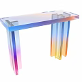Modern Transparent Dressing Table With Colorful Gradient Acrylic Legs And Vibrant Design