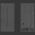 Black Modern Refrigerator and Freezer with Upright Design and Textured Surface