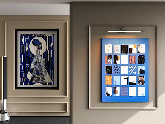 Modern Decorative Painting Italian Decorative Painting Hanging Painting Abstract Painting Blue Decorative Painting Children's Decorative Painting 3d model