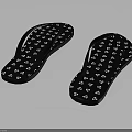 Summer Casual Black Flip Flops With White Decorative Patterns For Beach And Daily Use
