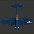 Blue Vintage Airplane Model With Star Emblem And Detailed Design On Dark Background
