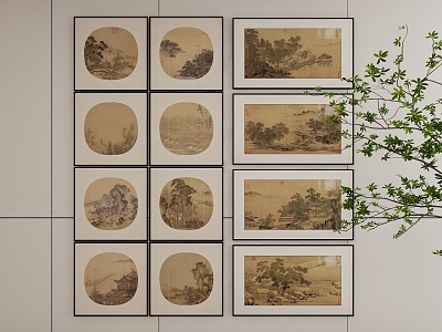 New Chinese Style Decorative Hanging Painting 3d model