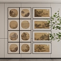 New Chinese Style Decorative Hanging Painting 3d model