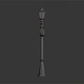 Outdoor Lamp Post Design Featuring Blue Lantern Shade Decorative Crossbar And Round Clock