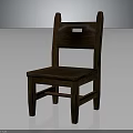 Simple Design Wooden Chair Furniture With Square Backrest Cutout And Sturdy Legs