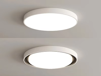 Modern Round White Ceiling Light With Sleek Design And Bright Soft Illumination 3d model