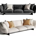 Modern three-seat sofa multiplayer sofa 3d model