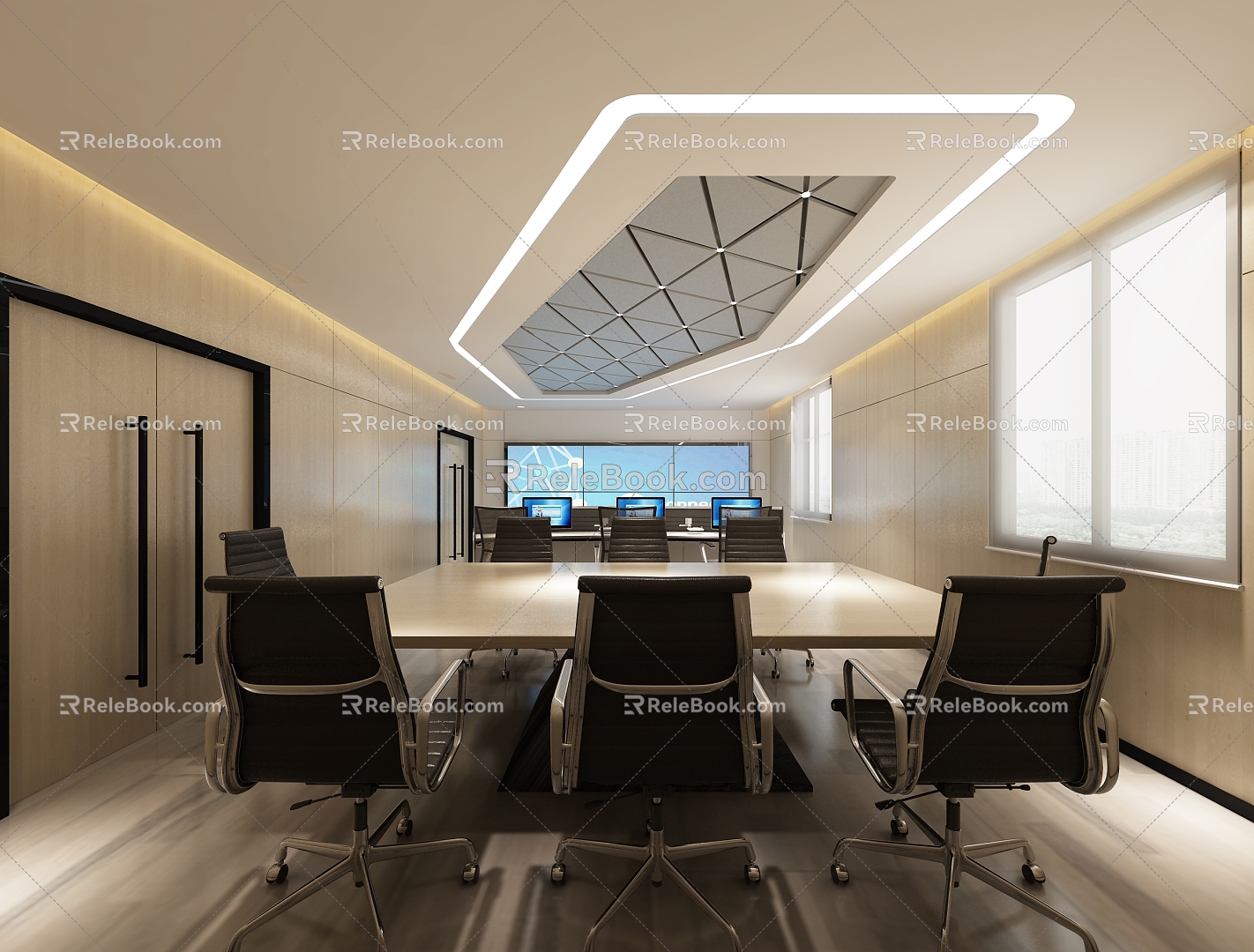 Simple meeting room monitoring room 3d model