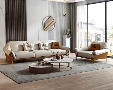 Light Luxury Sofa Coffee Table Combination Sofa Combination 3d model