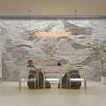 Basement Entryway Interior With Staircase Lighting Plants And Shoe Cabinet