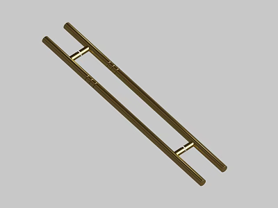 Brass Long Bar Handles With Sleek Design For Furniture Cabinet Doors 3d model