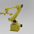 Industrial Robotic Arm Equipment with Yellow Mechanical Structure for Manufacturing Automation