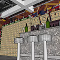 Tom Hanks's Kitchen Club Interior Featuring Two Floor Dining Area And Hanging Lights