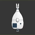 Modern White and Blue Watercraft with Streamlined Design Transparent Front Circular Top and Fin-like Tail
