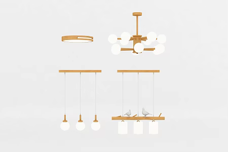 Light Luxury Lamps Combination Simple Personalized Living Room Dining Room Bedroom Chandelier Bedroom Creative Minimalist 3d model