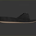 Black Comfortable Slippers With Simple Design And Brown Sole Edge For Daily Use