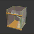 Two Story Architectural Model Featuring Transparent Casing Staircase And Floors