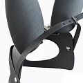 Black Rabbit Ears Headband With Leather Material And Metal Buckle Rivets