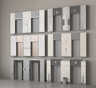 New Chinese Entrance Door Patio Door Iron Door Villa Community Door 3d model