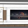 Modern Living Room Interior With Wall Mounted TV Decorative Panel And Potted Plant